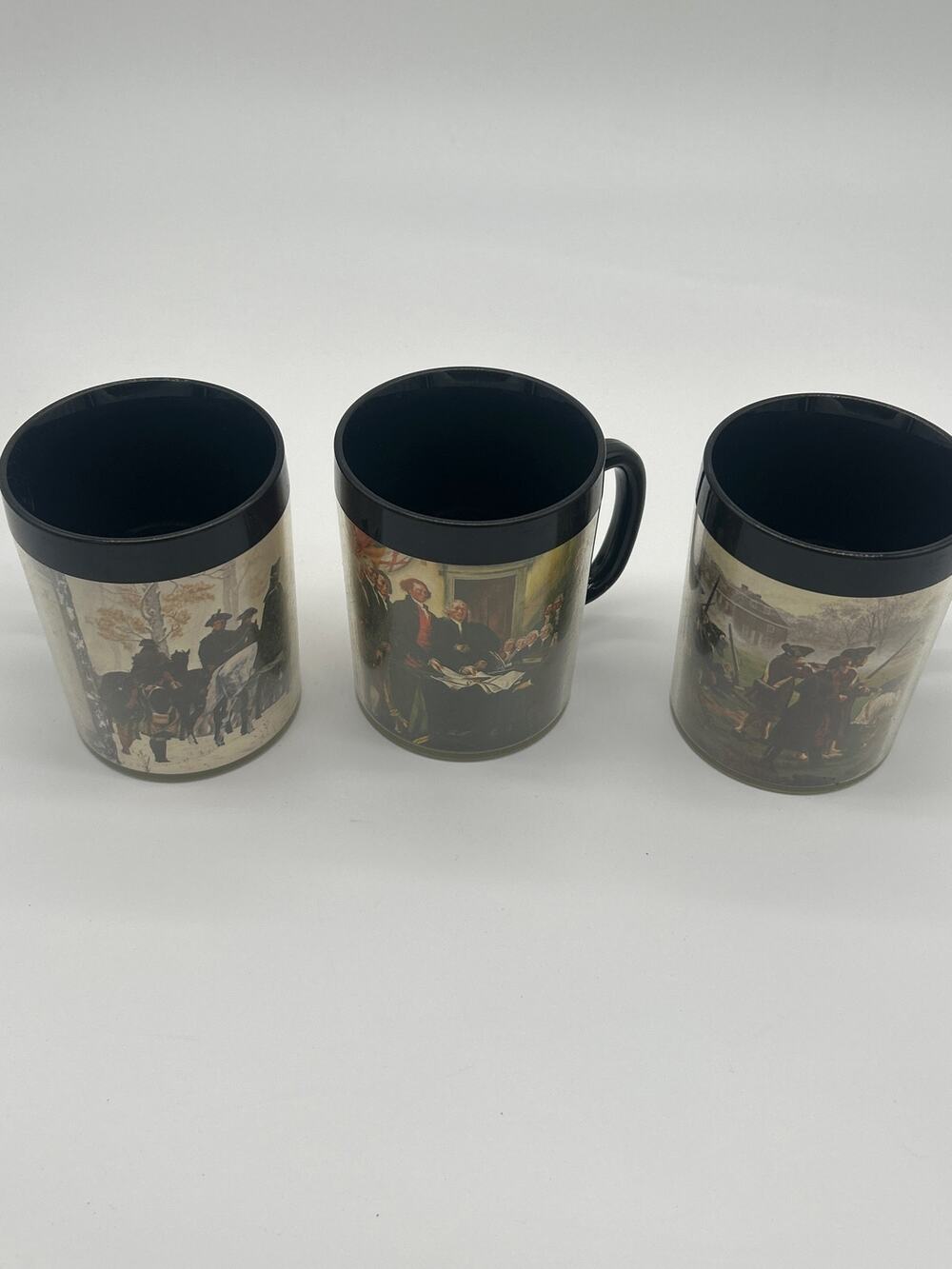 Vintage Thermo-Serv West Bend Mug Set of 3 Colonial History Valley Forge USA